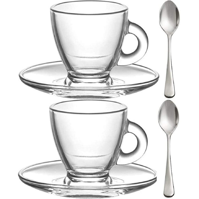 Latitude Run® Espresso Cups, 3.2Ounce. Small Clear Glass Espresso